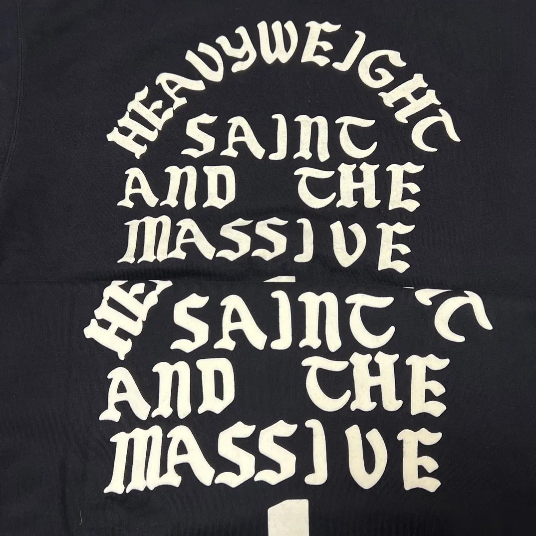 Printing proofing SAINT Mxxxxxx CREW SWT/IT'S SAINT/BLK flocked SAINT sweatshirt black S-XL ⚠️Note important point: this is flocked printing